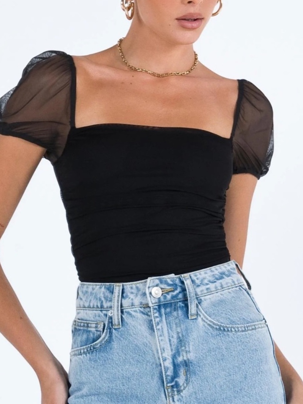 PRINCESS POLLY WOMENS DOSTAN BODYSUIT BLACK NEW 4/SMALL